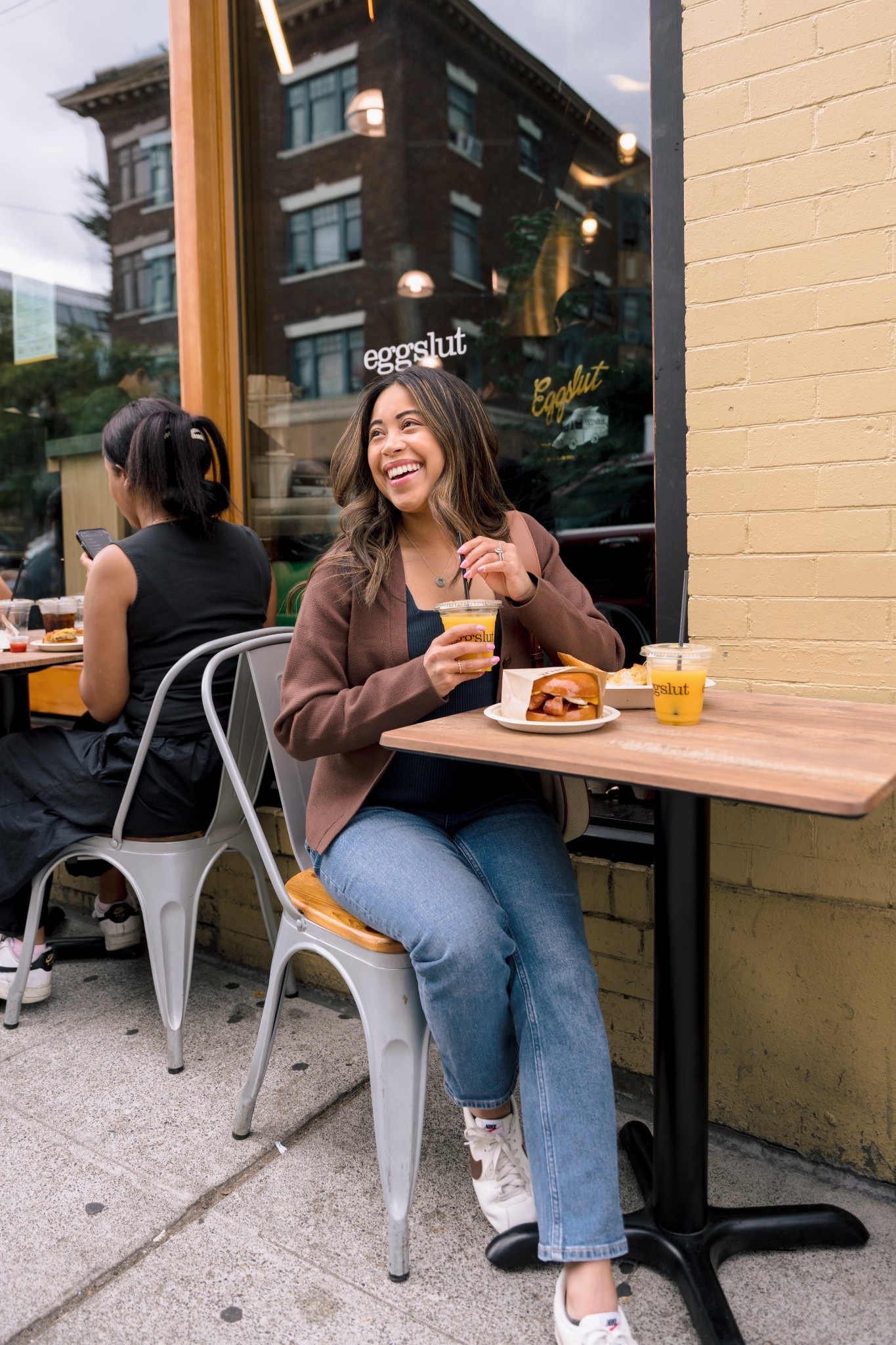 First day of fall in the city 🥰 I’m wearing maternity jeans from Abercrombie! 

#LTKStyleTip #LTKPetite #LTKBump