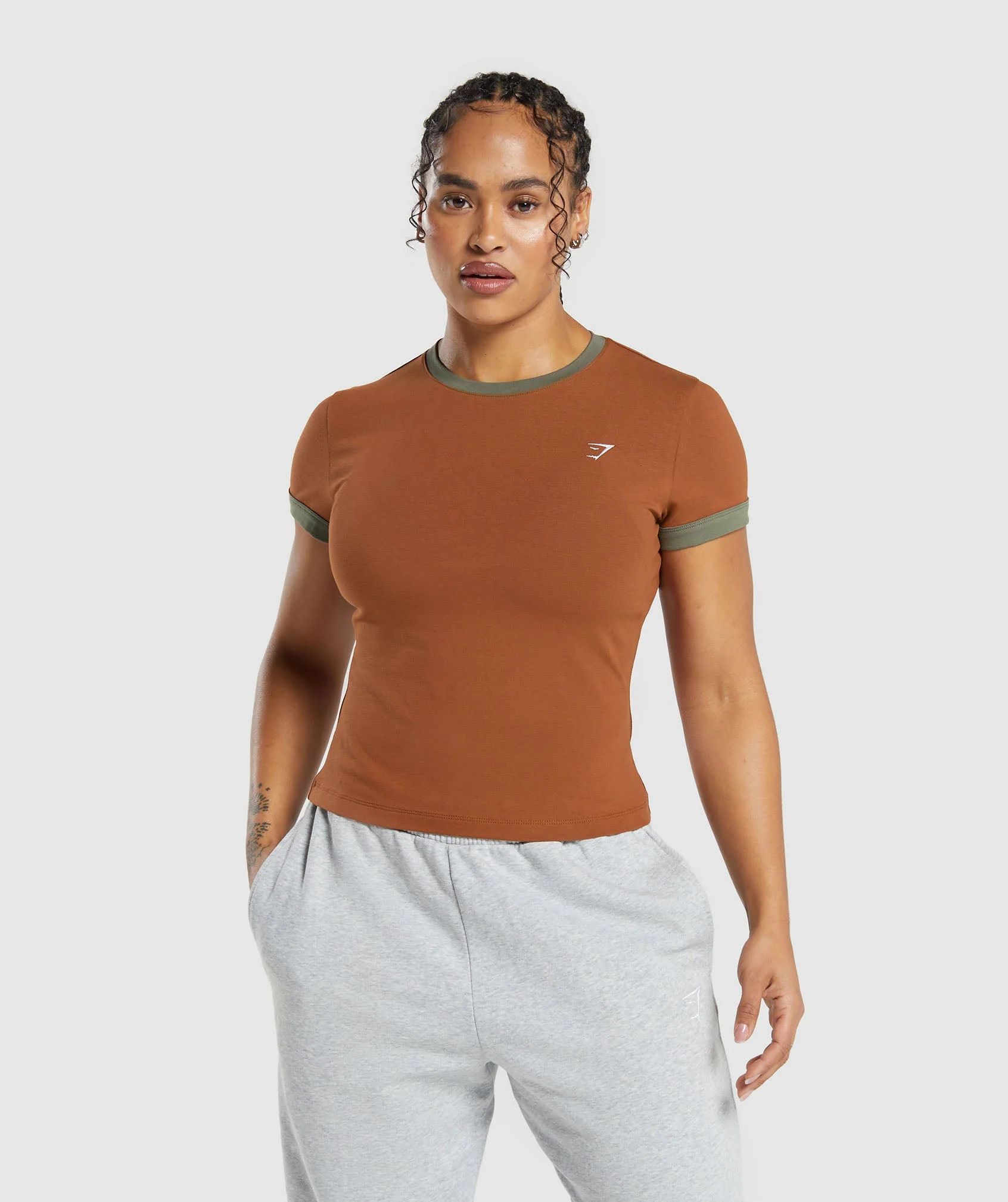Gymshark Lifting Baby T-Shirt - Copper Brown/Camo Brown | Gymshark US