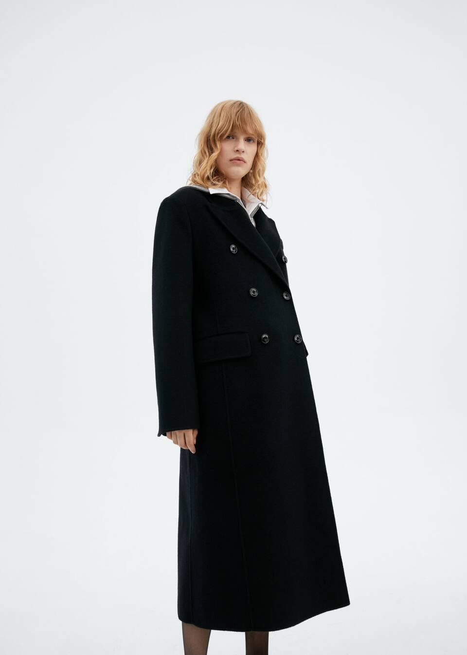 Double-breasted virgin wool coat | MANGO (US)