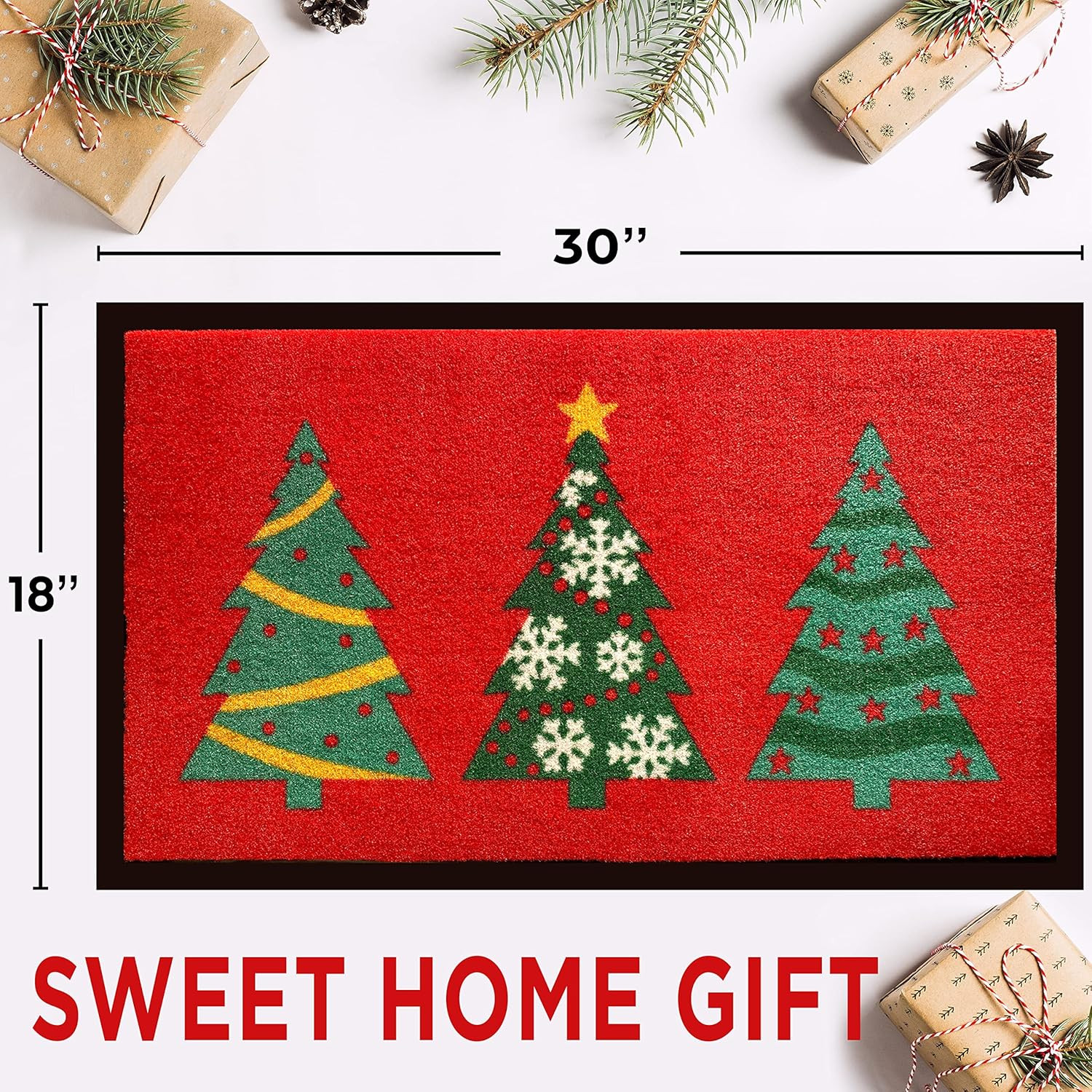 ubdyo Doormat - Holiday Christmas Outdoor Mat - 30’' x 18'’ - Non-Slip Absorbing Christmas We... | Amazon (US)