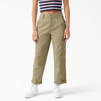 Dickies Women's Relaxed Fit Cropped Cargo Pants, Desert Sand (DS), 32,32 | Target