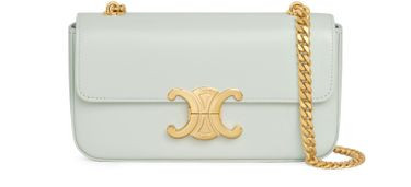 Triomphe Shoulder Bag In Shiny Calfskin with chain - CELINE | 24S US