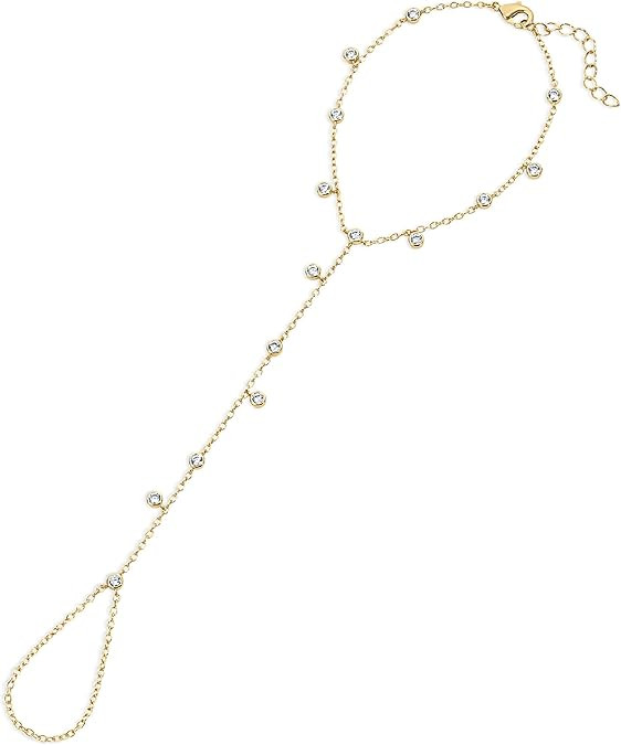 Electric Picks Palmer Hand Chain Bracelet - 14kt Gold Plated, Women's Bracelet, Cubic Zirconia, F... | Amazon (US)
