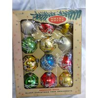 Shiny Bright Glass Ornaments in Original Box Hand Painted Vintage R-22 | Etsy (US)