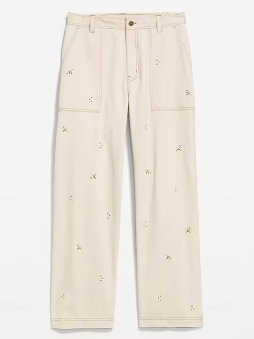 Old Navy new arrivals - floral embroidered straight leg carpenter jeans. How freakin cute! Giving major Anthropologie vibes. Bonus - 100% cotton! 

#LTKPlusSize #LTKMidsize #LTKTall