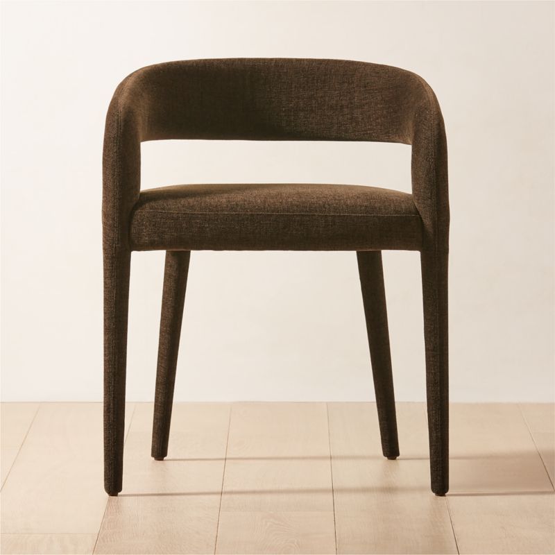 Lisette Modern Brown Upholstered Dining Chair | CB2 | CB2