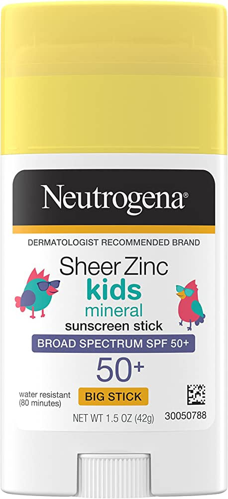 Neutrogena Sheer Zinc Oxide Kids Mineral Sunscreen Stick, Broad Spectrum SPF 50+ & UVA/UVB Protec... | Amazon (US)