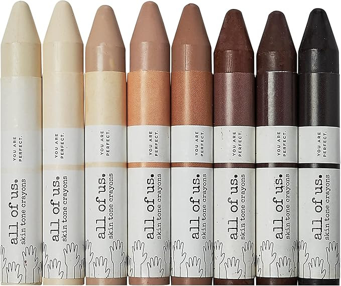 All of Us Crayons Natural Beeswax Skin Tone Crayons - For Coloring, 8 Count (Pack of 1) | Amazon (US)