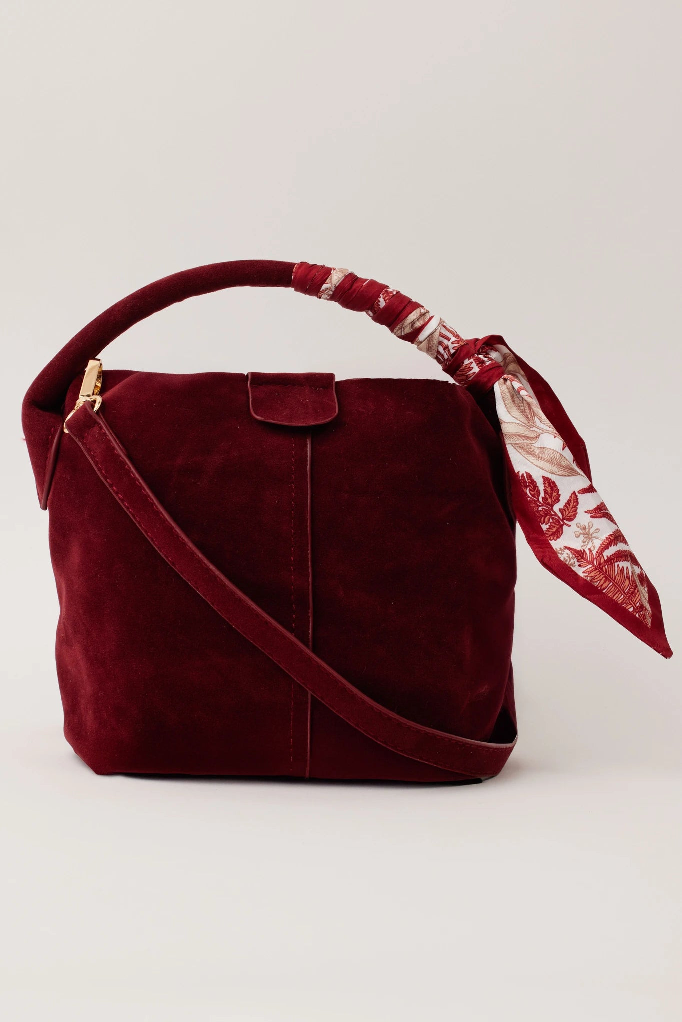 Serena Bag, Suede- Burgundy | Avara