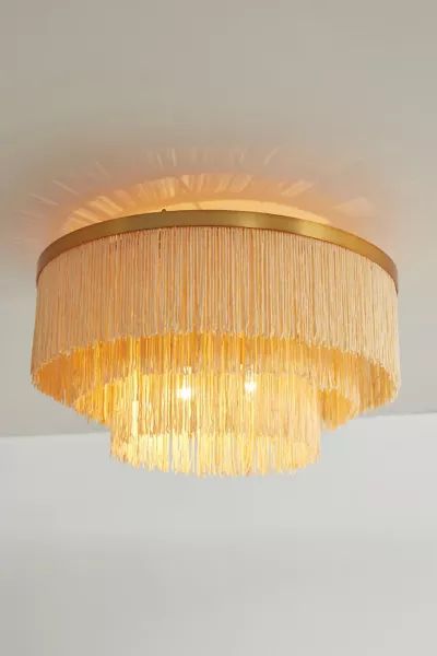 Tiered Fringe Flush Mount Pendant Light | Urban Outfitters (US and RoW)