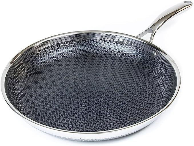 HexClad 12 Inch Hybrid Stainless Steel Frying Pan with Stay-Cool Handle - PFOA Free, Dishwasher a... | Amazon (US)
