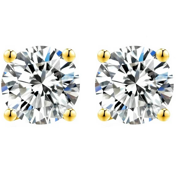 Moissanite Earrings for Women, 925 Sterling Silver 3-10mm (0.2-8ct) Round Cut D Color VVS1 Studs,... | Walmart (US)