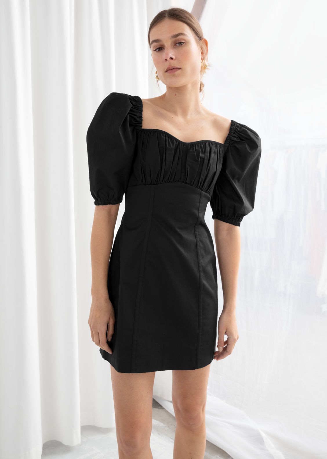 Fitted Cotton Puff Sleeve Mini Dress | & Other Stories (EU + UK)