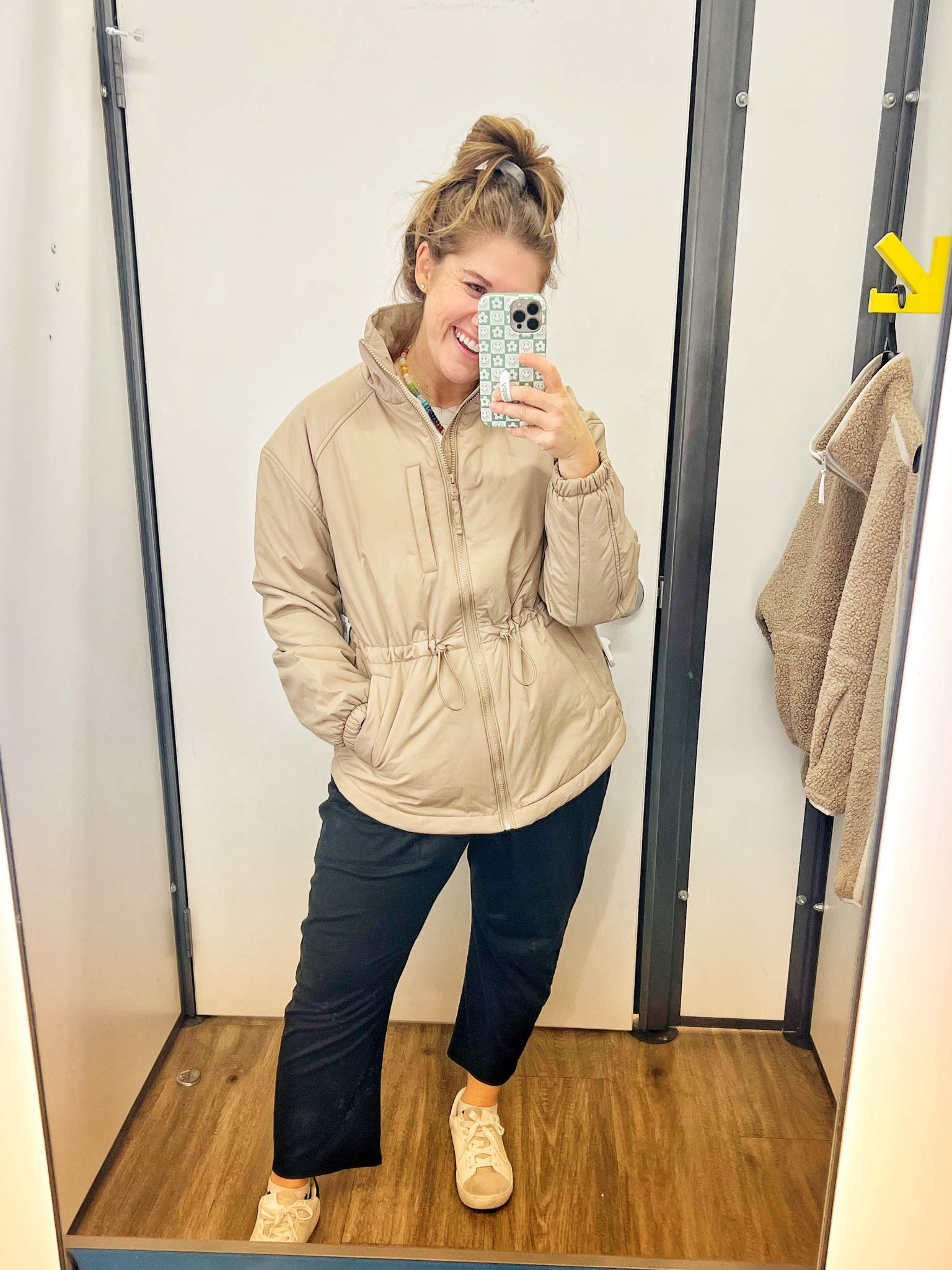 this jacket at Old Navy is perfect for fall going into winter. It’s light weight but warm. The fit is great, slightly longer with the cinched waist

#LTKFindsUnder50 #LTKSeasonal #LTKActive