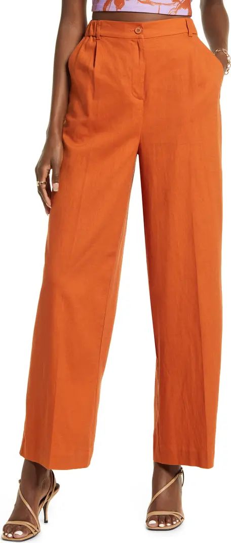 Open Edit Linen Blend Trousers | Nordstrom | Nordstrom