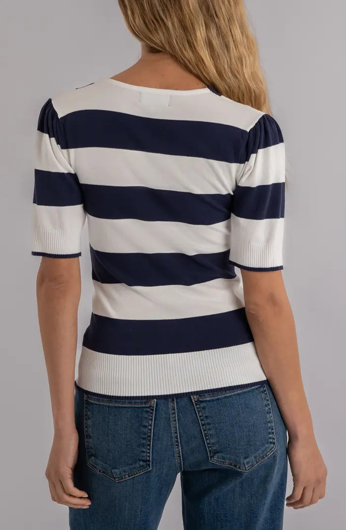 Yona Stripe Puff Sleeve Sweater | Nordstrom