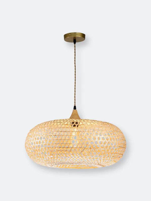 ELE Light & Decor Wicker Rattan Pendant Light - Brown | Verishop