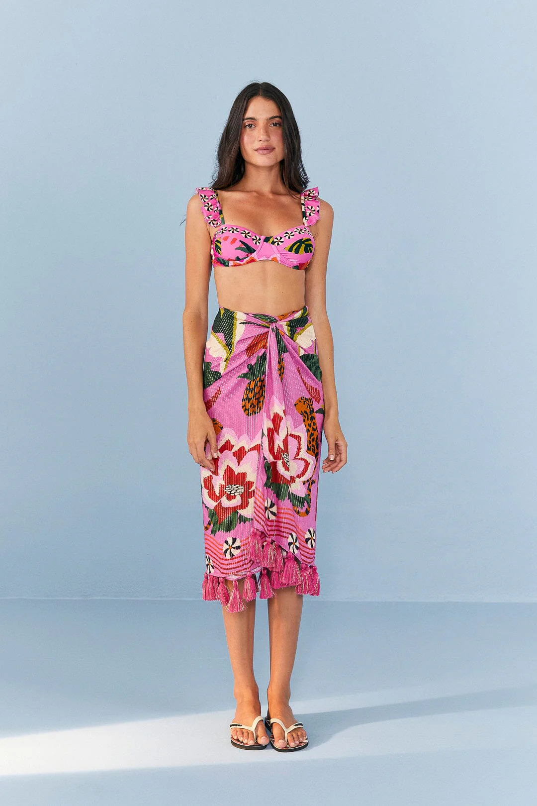 Pink Leopard Forest Sarong | FarmRio (US)
