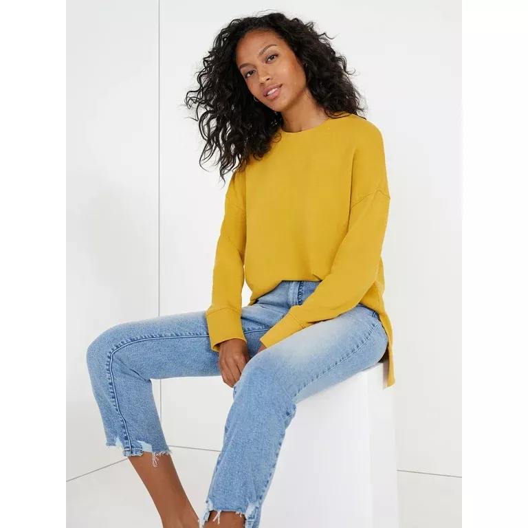 Time and tru women's crewneck sweatshirt hot sale