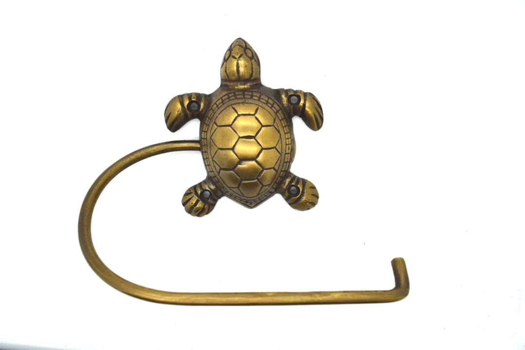 Turtle Toilet Roll Holder. Solid Brass Bathroom Decor Supplied - Etsy UK | Etsy (UK)