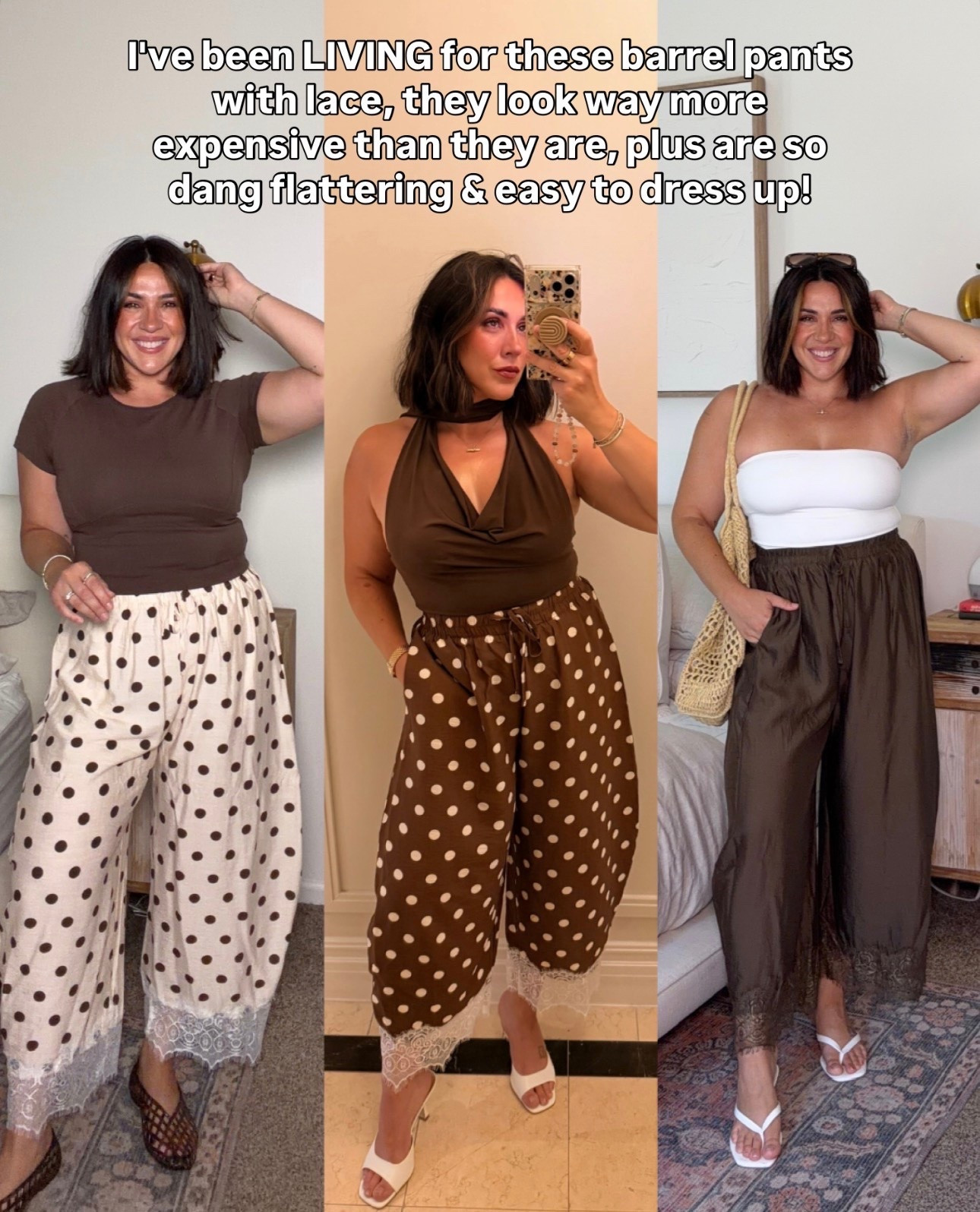 Loving the barrel lace pants trend! Grabbed these all from Amazon and they're incredible quality plus so cute & comfy! Size L

#LTKMidsize #LTKSeasonal #LTKootd