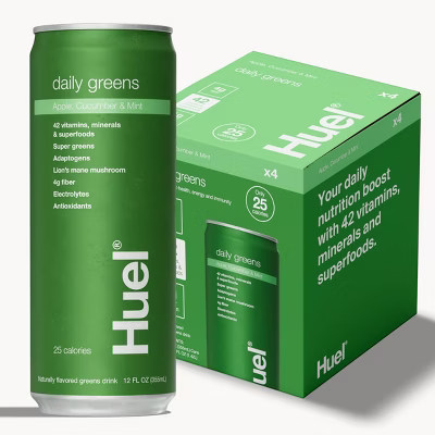 Huel Apple Cucumber Mint Daily Ready-to-Drink Greens and Superfood Supplements - 4pk/12 fl oz | Target