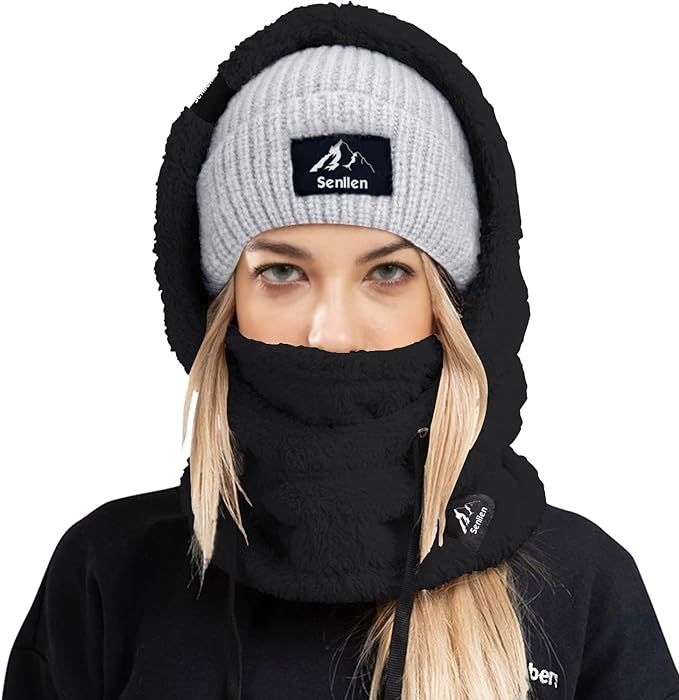 Senllen Balaclava Cold Weather Fleece Windproof Ski Mask Winter Breathable Thermal Face Mask Neck... | Amazon (US)