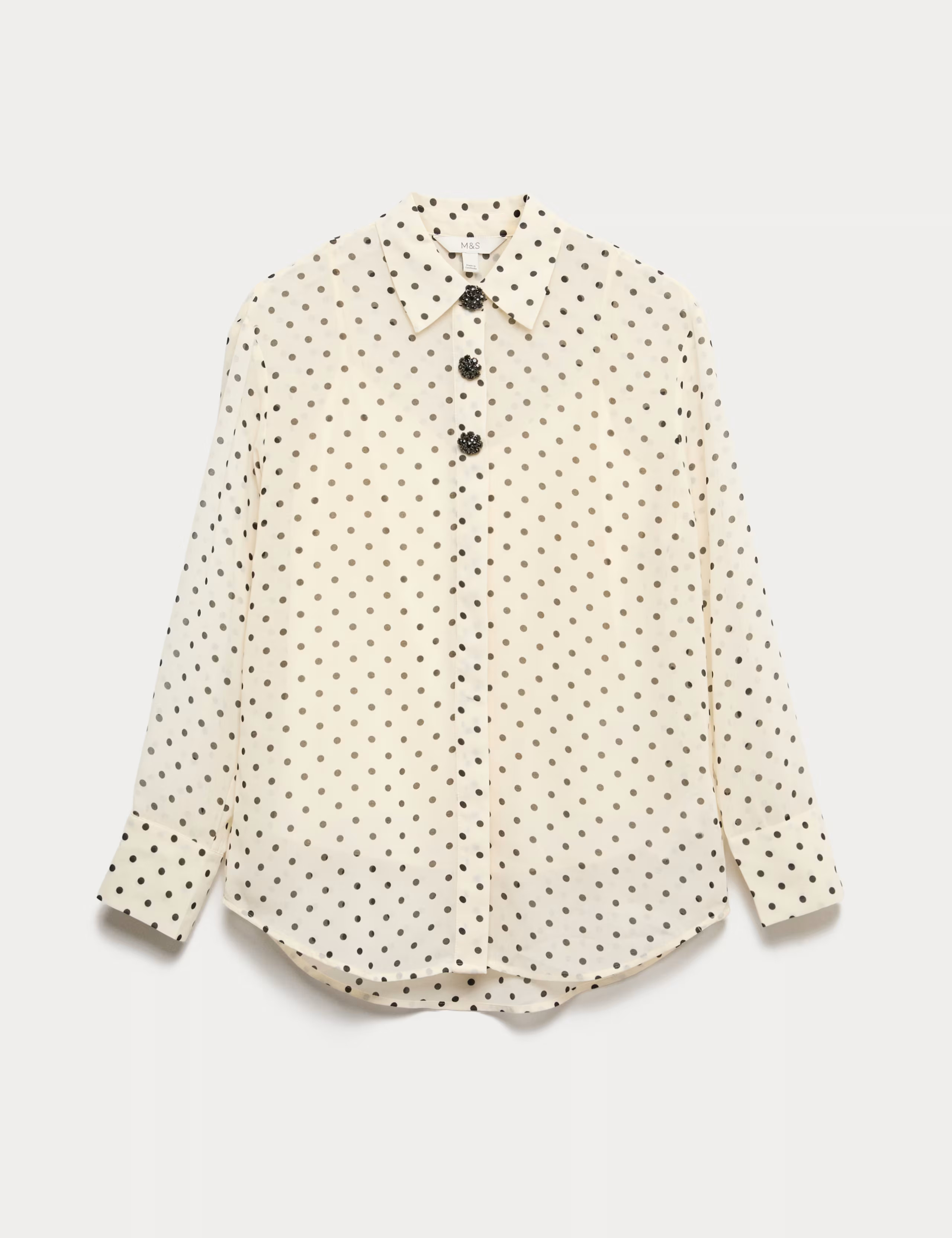 Polka Dot Embellished Button Detail Shirt | Marks & Spencer (UK)