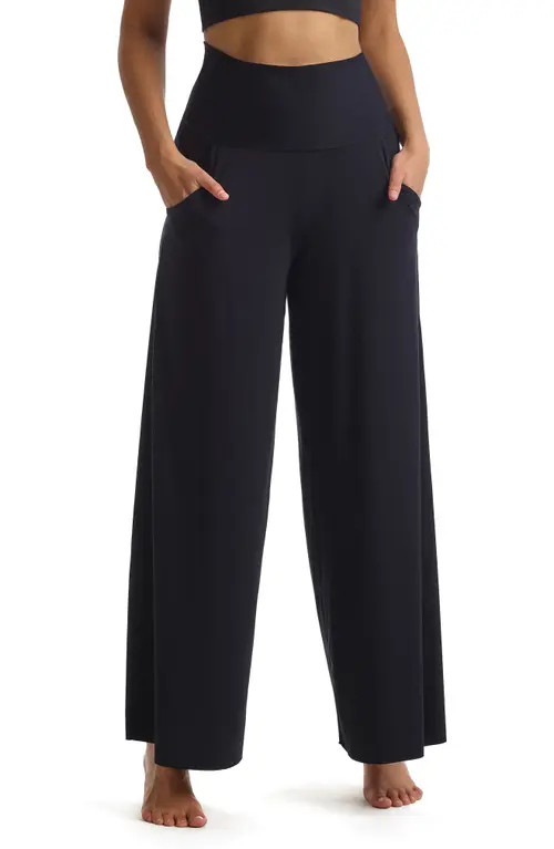 Commando Butter High Waist Wide Leg Lounge Pants in Black at Nordstrom, Size Large | Nordstrom