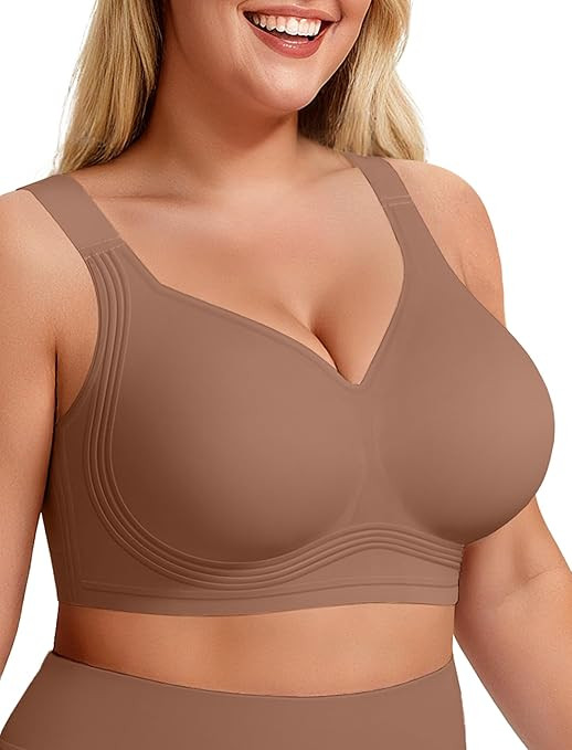 LetsJoli Bras for Women Supportive Wireless Push Up Bra Full Coverage No Underwire Seamless Plus ... | Amazon (US)