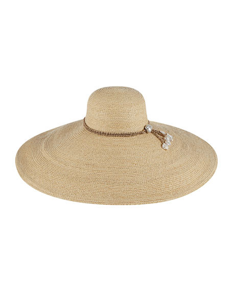 Flora Bella Rejina Wide-Brim Raffia Sun Hat | Neiman Marcus