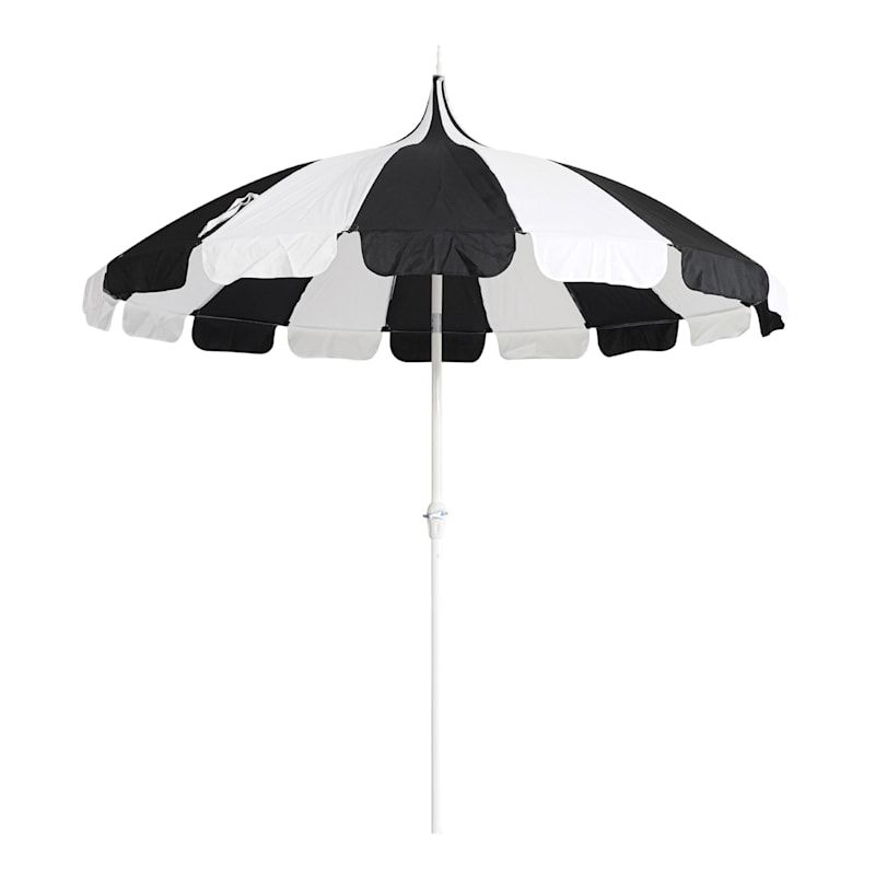 Black & White Tip-Top Umbrella with Flaps, 9' | At Home