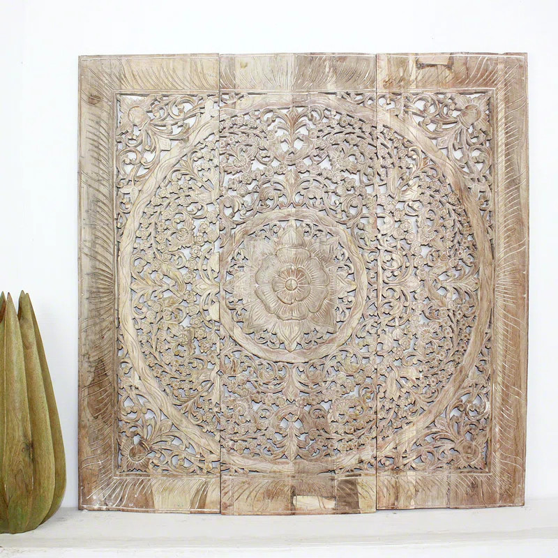 Lotus Square Panel in Recycled Teak Wall Décor | Wayfair North America