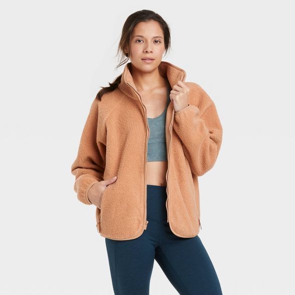 Women's Sherpa Cropped Jacket - All in Motion™ | Target