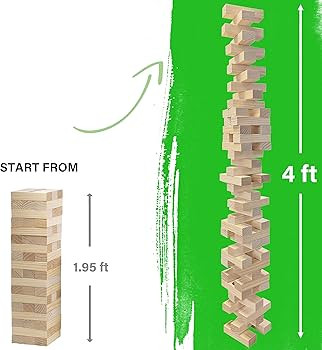 Amazon.com: SPORT BEATS Large Tower Game Lawn Yard Outdoor Games for Adults and Family Wooden Sta... | Amazon (US)