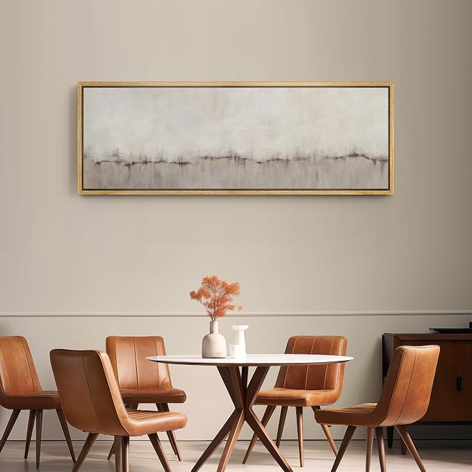 SIGNFORD Large Framed Canvas Print Wall Art Minimalist Abstract Design in Soft Neutrals Illustrat... | Amazon (US)