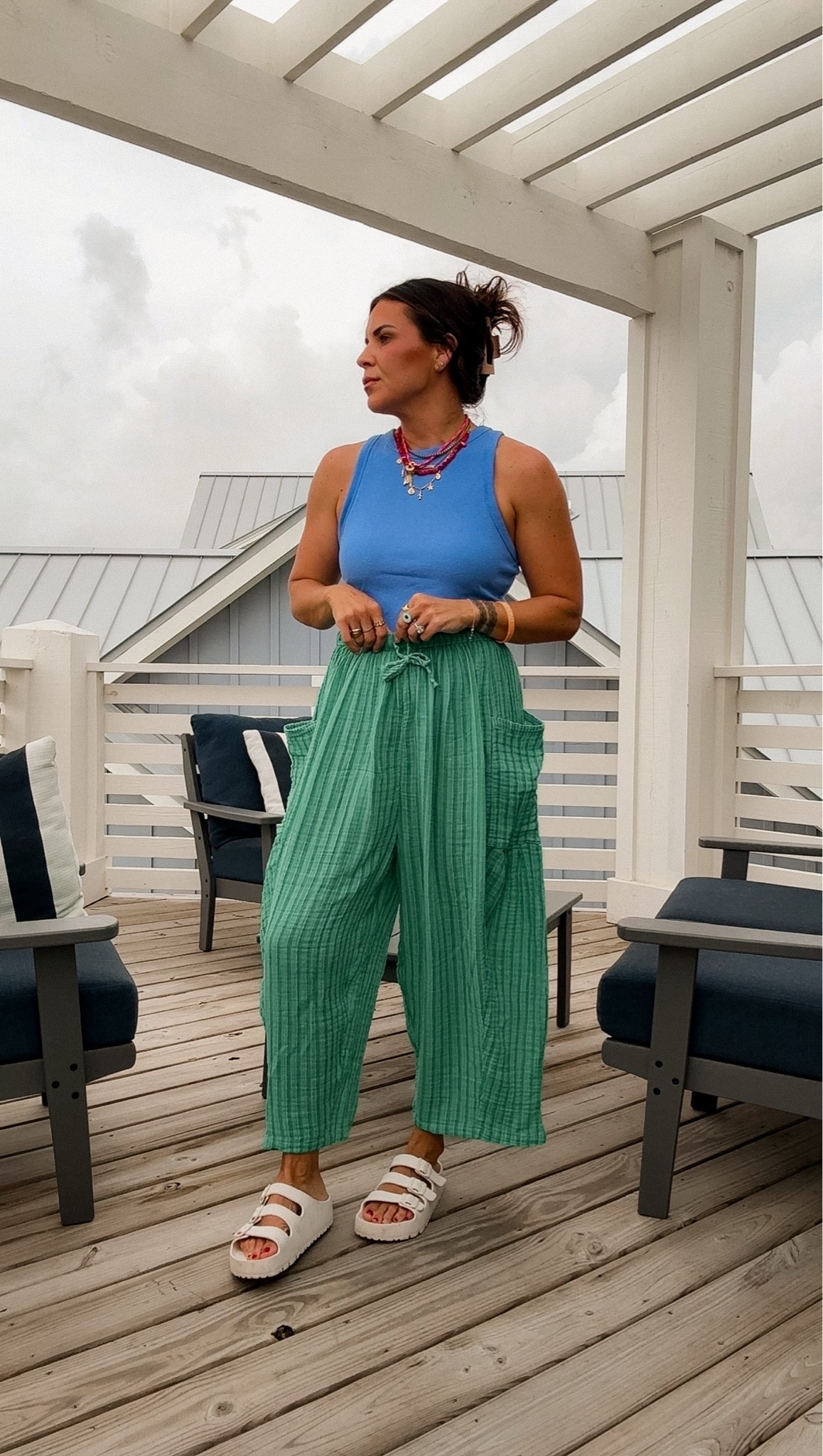 Comfy pizza night outfit with the family.
The pants are FP and super lightweight. Amazon probably has similar but not sure of material. #ad

#LTKootd #LTKOver40 #LTKMidsize