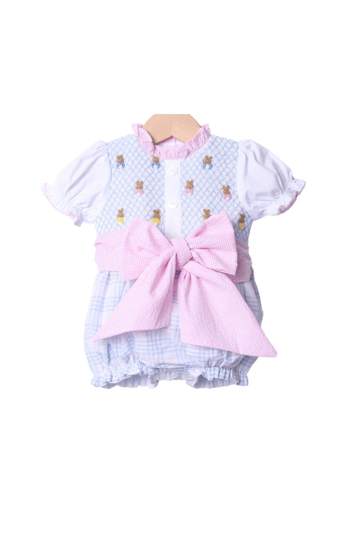 Smocked Bullion Bunny Heirloom Bubble | The Smocked Flamingo