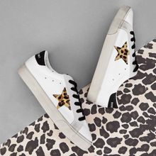 Leopard Star Patch Decor Sneakers | SHEIN