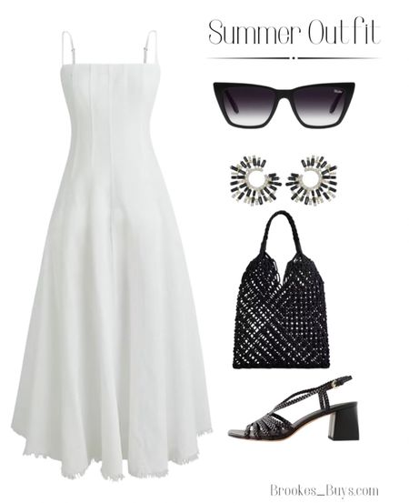 I love this white summer dress with all black accessories. Perfect for a date night. #whitedress #summerdress #summeroutfit   

#LTKU #LTKParties #LTKShoeCrush