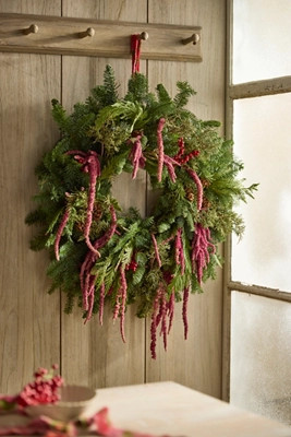 Fresh Evergreen + Amaranth Wreath | Anthropologie (US)