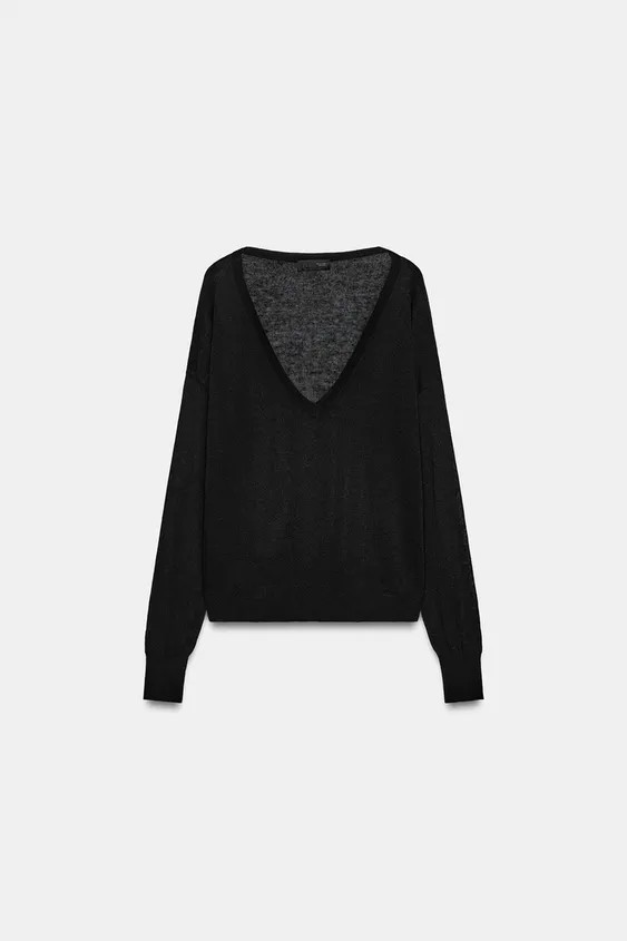 FINE KNIT V-NECK JUMPER | Zara UK