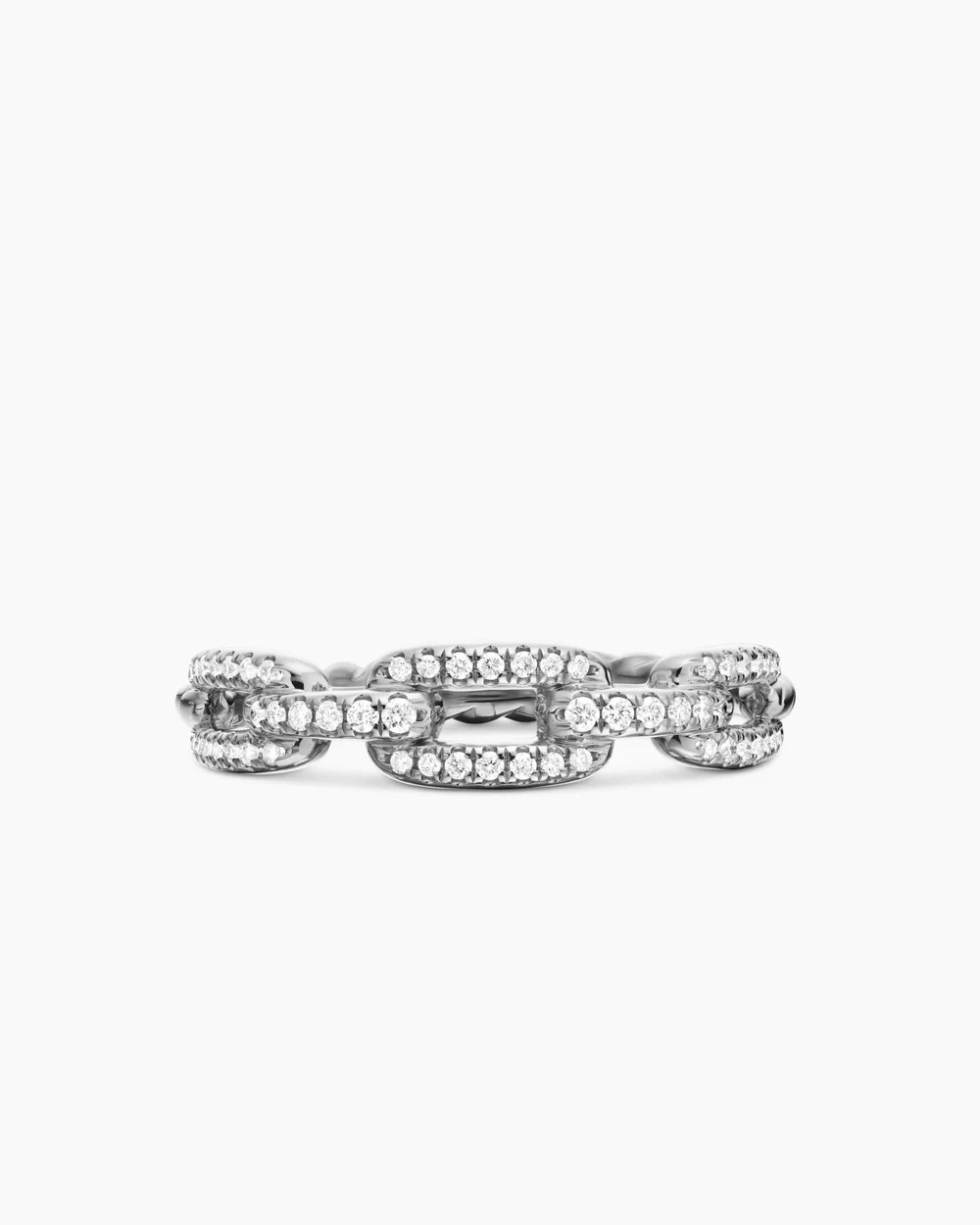 David Yurman | Stax Chain Link Ring in 18K Yellow Gold with Diamonds, 4.5mm | David Yurman