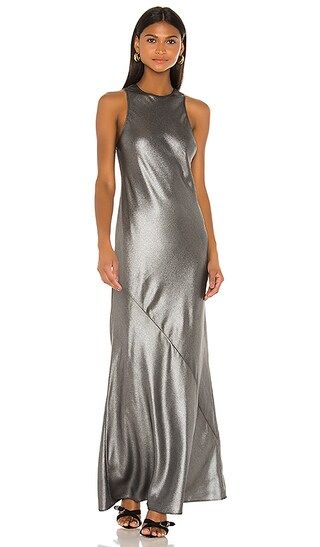 L'Academie The Chimene Maxi Dress in Silver from Revolve.com | Revolve Clothing (Global)