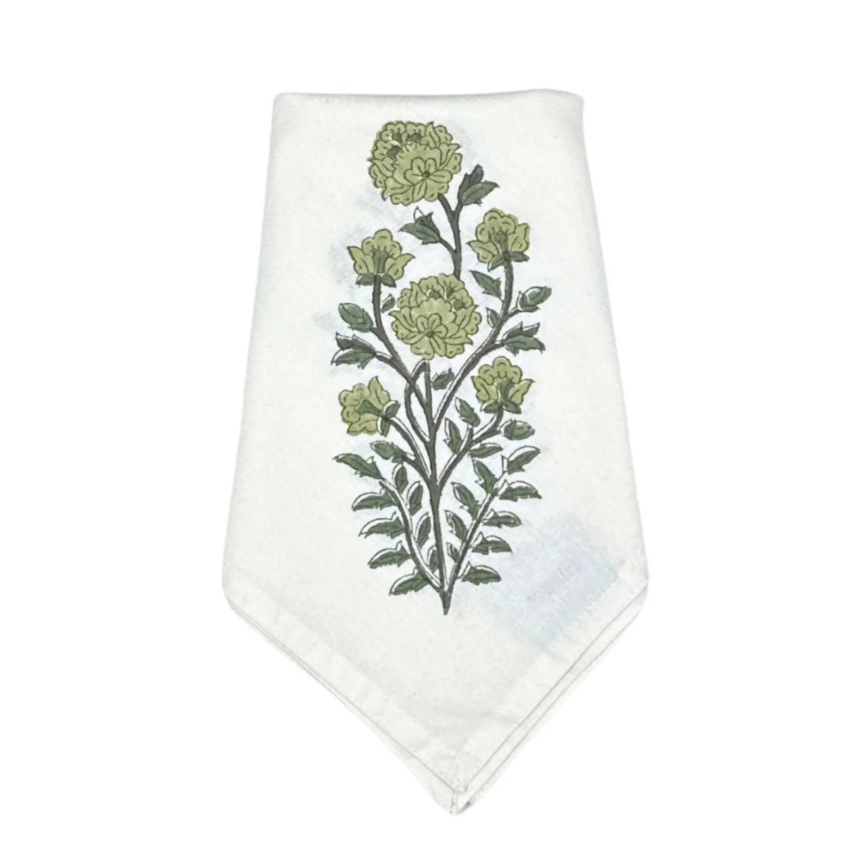 Green Flower Motif Napkin, Set of 4 | The Well Appointed House, LLC