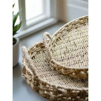 Woven Tray, Coffee Table Tray, Tray Round, With Handles, For Table, Gift | Etsy (US)