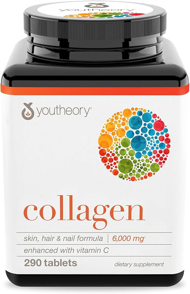 Youtheory Advanced Collagen - 6,000 mg Collagen - with Vitamin C - for Hair, Skin & Nails* - Coll... | Amazon (US)