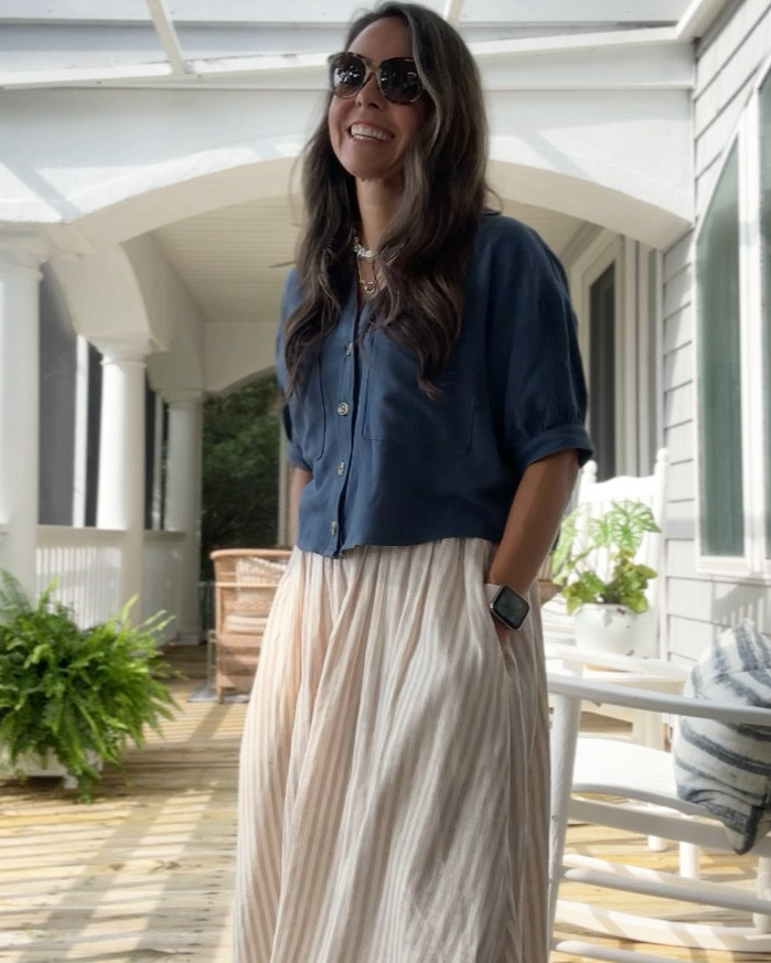 Easy breezy casual coastal church outfit
Summer maxi skirt
Date night outfit
Coastal style
Late summer 
Fall transition style

#LTKSeasonal #LTKStyleTip #LTKFindsUnder100