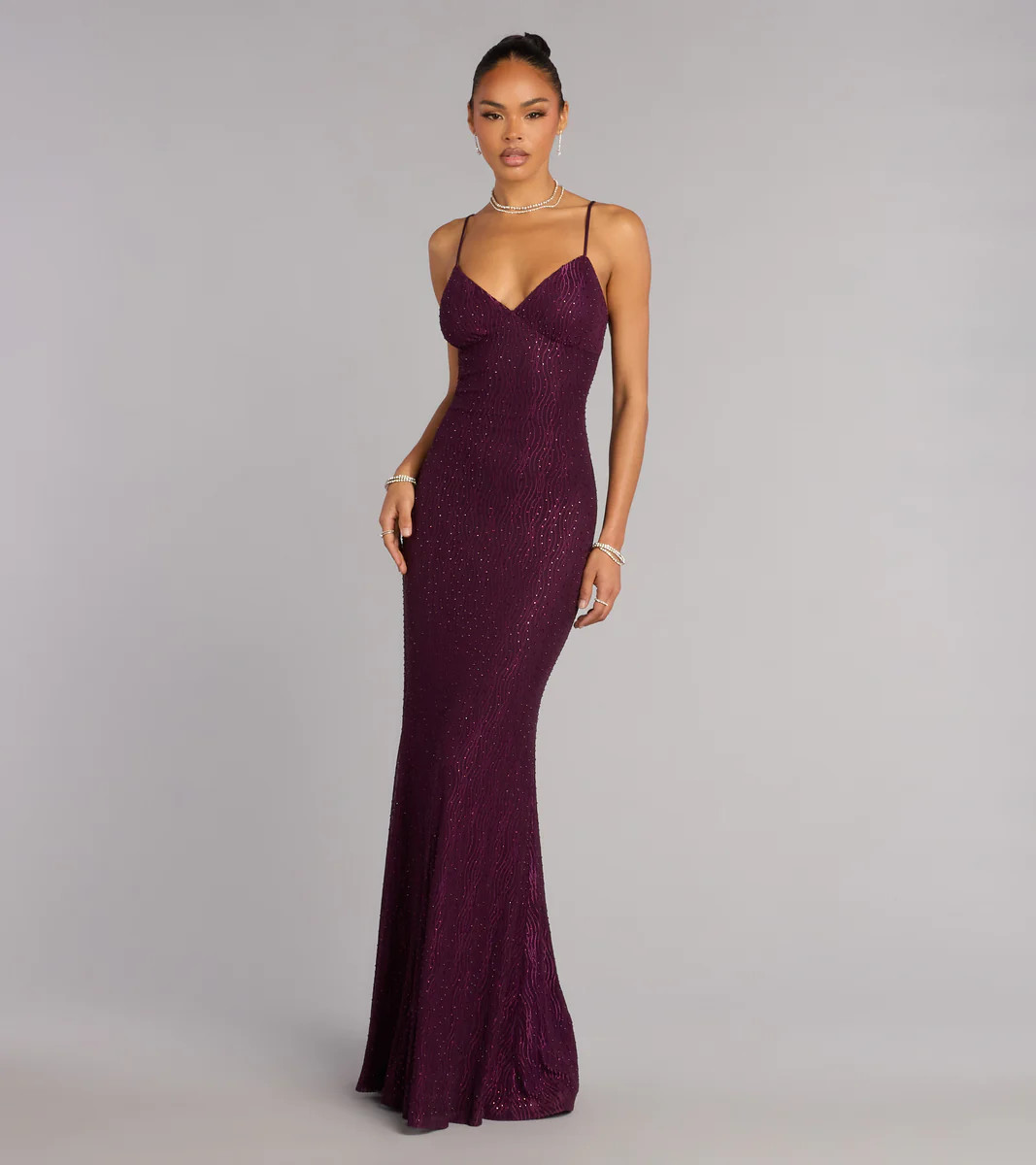 Skylar Rhinestone Tie Back Formal Dress | Windsor Stores