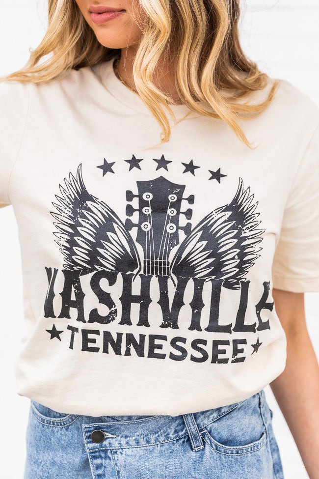 Nashville Wings Cream Graphic Tee | Pink Lily
